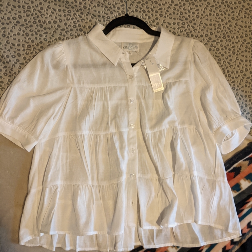 NWT Francesca's Button Up Blouse